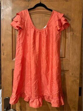 Club Monaco Silk Ruffle Sleeve Dress - Size 8